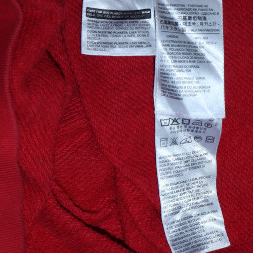 Levi's Men's Red Checked Pullover Hoodie Size S Regular Fit