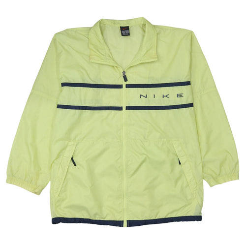 Nike Men's Yellow XL Windbreaker Jacket with Full Zip