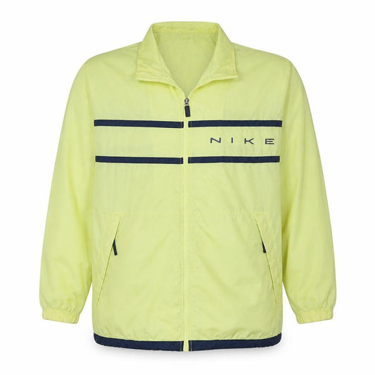 Front view of Nike Men's Yellow XL Windbreaker Jacket with Full Zip