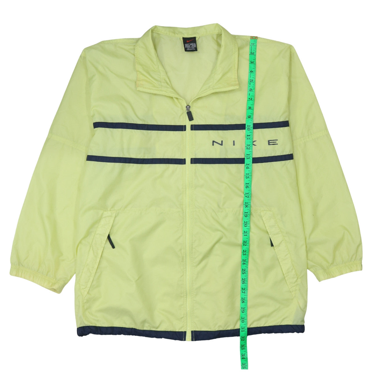 Nike Men's Yellow XL Windbreaker Jacket with Full Zip