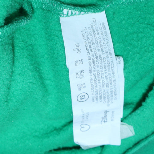 Disney Women Green Mickey Mouse Pullover Hoodie XS Cotton