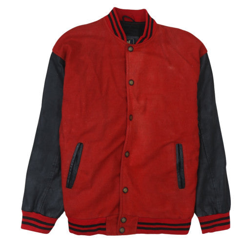 Petrol Mens Red Black Varsity Jacket M Wool Leather Retro College Style
