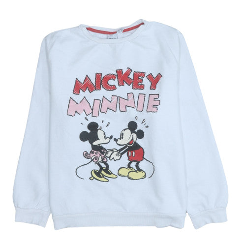 Disney Womens White Mickey Minnie XL Sweatshirt Pullover