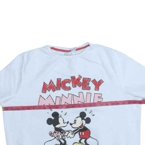 Disney Womens White Mickey Minnie XL Sweatshirt Pullover