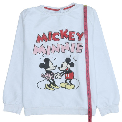 Disney Womens White Mickey Minnie XL Sweatshirt Pullover