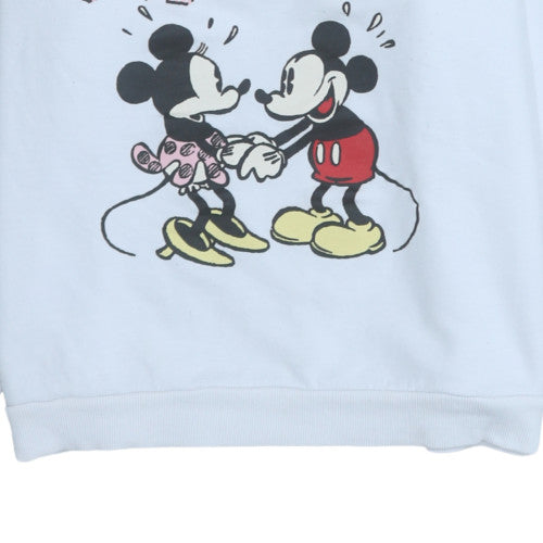 Disney Womens White Mickey Minnie XL Sweatshirt Pullover