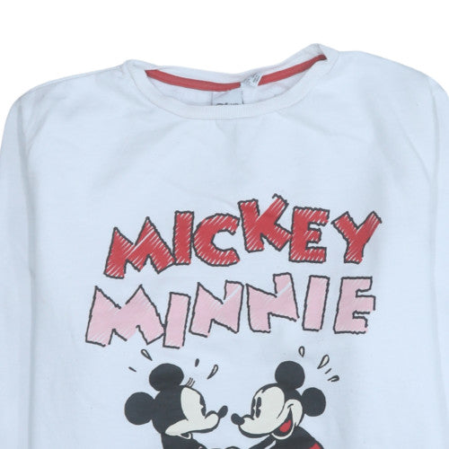 Disney Womens White Mickey Minnie XL Sweatshirt Pullover