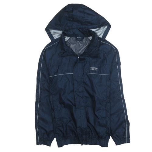 Umbro Men Blue S Windbreaker Hooded Sports Jacket