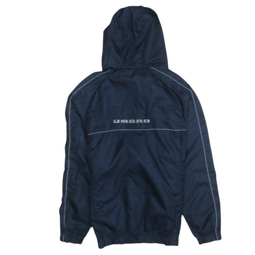 Umbro Men Blue S Windbreaker Hooded Sports Jacket