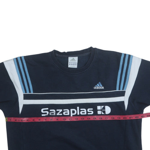 Adidas Men Blue XL Pullover Crew Neck Logo Sweatshirt