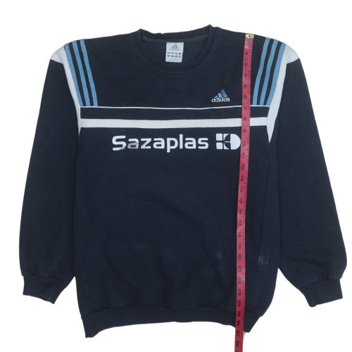Adidas Men Blue XL Pullover Crew Neck Logo Sweatshirt
