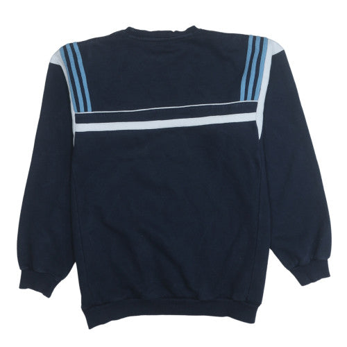 Adidas Men Blue XL Pullover Crew Neck Logo Sweatshirt