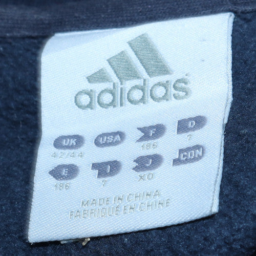 Adidas Men Blue XL Pullover Crew Neck Logo Sweatshirt