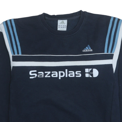 Adidas Men Blue XL Pullover Crew Neck Logo Sweatshirt