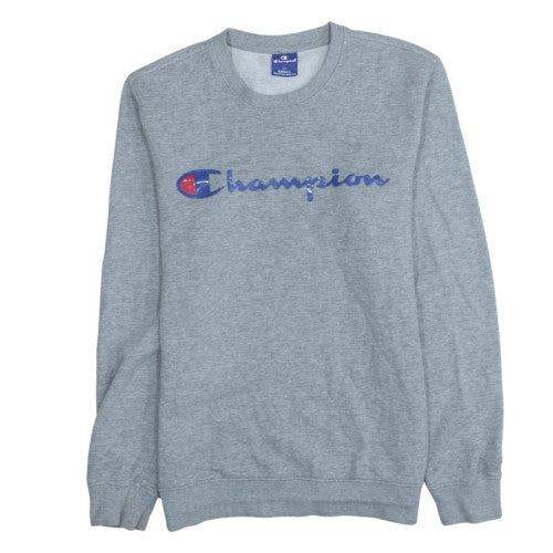 Champion Men's Grey Small Crew Neck Pullover Sweatshirt