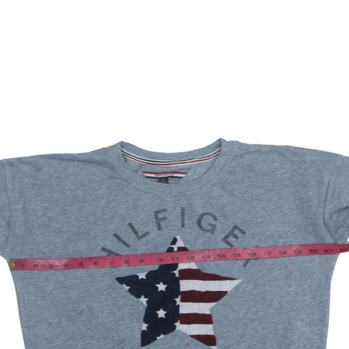 Tommy Hilfiger Women Blue Crew Neck Pullover Sweatshirt Medium