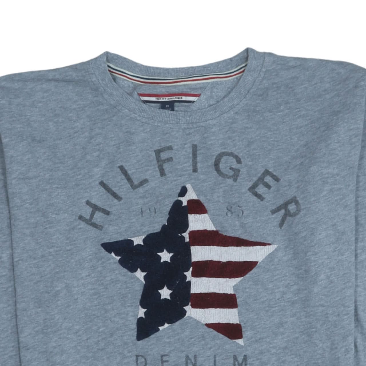 Tommy Hilfiger Women Blue Crew Neck Pullover Sweatshirt Medium