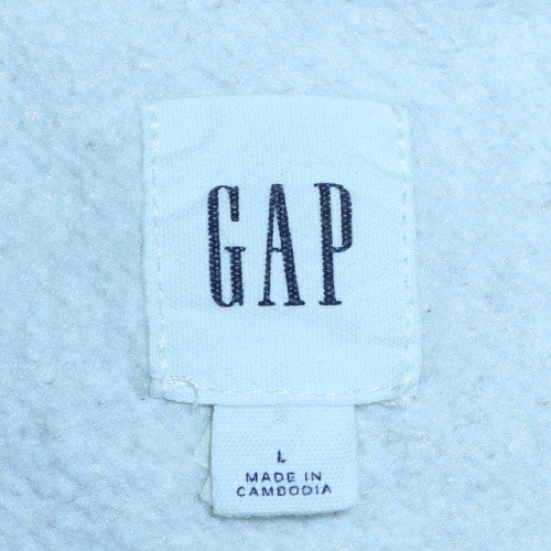 GAP Women Grey Logo Crew Neck Pullover Sweatshirt Size L