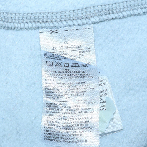 GAP Women Grey Logo Crew Neck Pullover Sweatshirt Size L