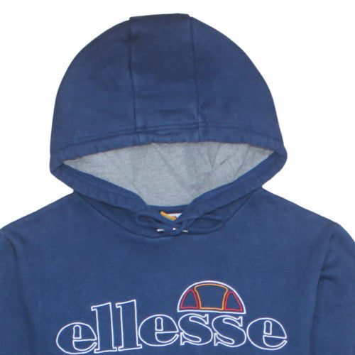 Ellesse Men Blue Pullover Hoodie L Fleece Graphic Sportswear