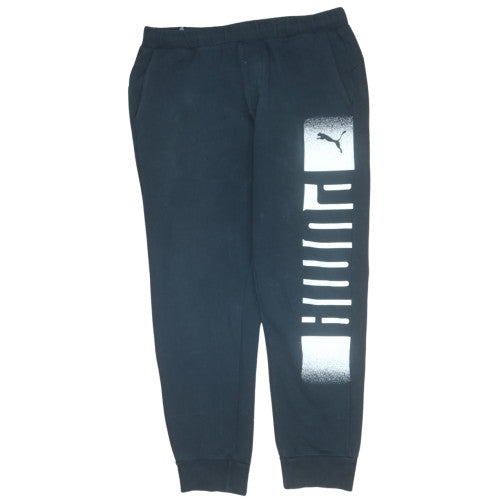 Puma Men's Black Logo Jogger Sweatpants Size L Regular Fit