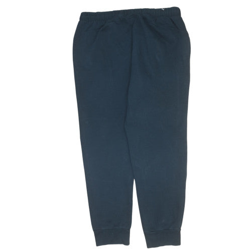 Puma Men's Black Logo Jogger Sweatpants Size L Regular Fit