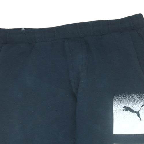 Puma Men's Black Logo Jogger Sweatpants Size L Regular Fit