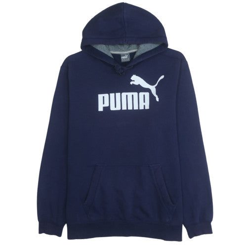 Puma Mens Blue 2XL Pullover Hoodie Fleece Sweatshirt