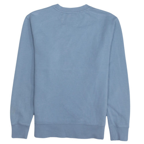 Calvin Klein Jeans Men Blue Cotton Logo Crew Neck Sweatshirt S