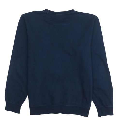 Champion Men's Blue Cotton Embroidered Logo Pullover Sweatshirt L