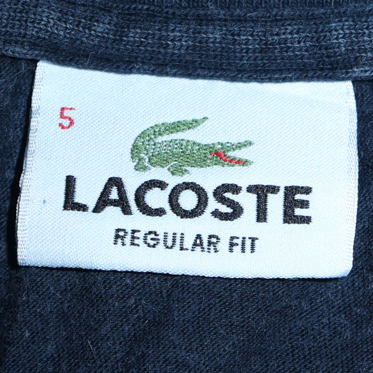 Lacoste Men’s Red & Navy Striped Regular Fit Polo Shirt Size L