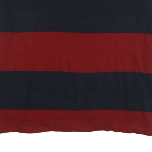 Lacoste Men’s Red & Navy Striped Regular Fit Polo Shirt Size L