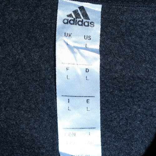 Adidas Mens Black Pullover Hoodie L Sports Graphic Fleece
