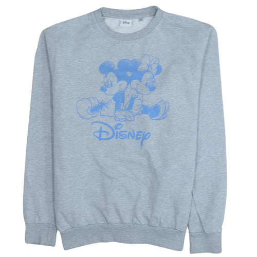 Disney Women's Grey Mickey & Minnie Pullover Sweatshirt Size M