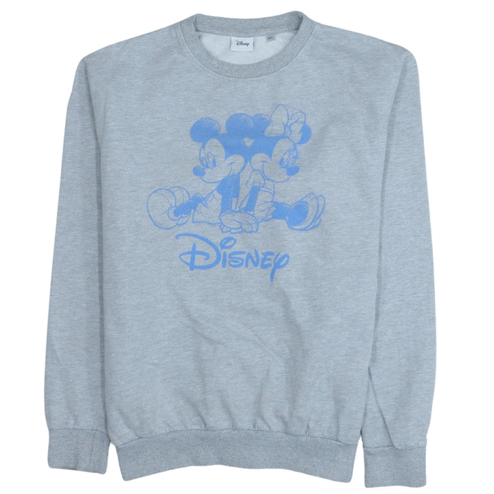 Disney Women's Grey Mickey & Minnie Pullover Sweatshirt Size M