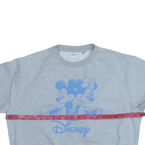 Disney Women's Grey Mickey & Minnie Pullover Sweatshirt Size M