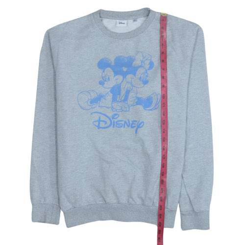 Disney Women's Grey Mickey & Minnie Pullover Sweatshirt Size M