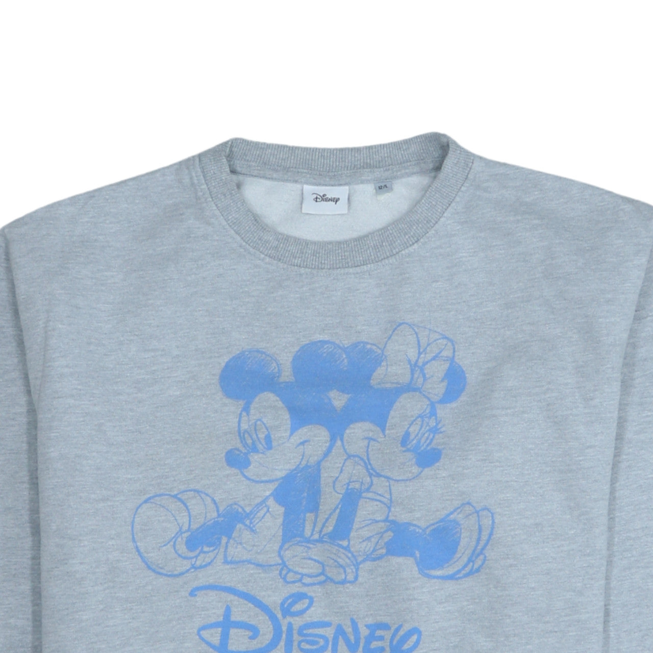 Disney Women's Grey Mickey & Minnie Pullover Sweatshirt Size M