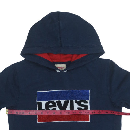 Levi's Boys Navy Pullover Hoodie Size 14 Cotton Blend Logo Sweatshirt