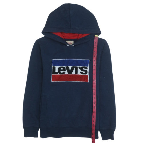 Levi's Boys Navy Pullover Hoodie Size 14 Cotton Blend Logo Sweatshirt