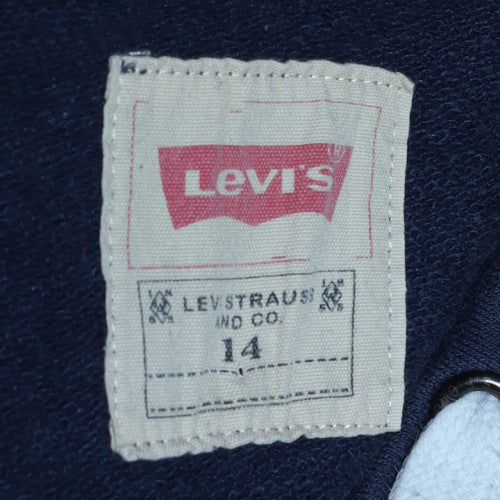 Levi's Boys Navy Pullover Hoodie Size 14 Cotton Blend Logo Sweatshirt