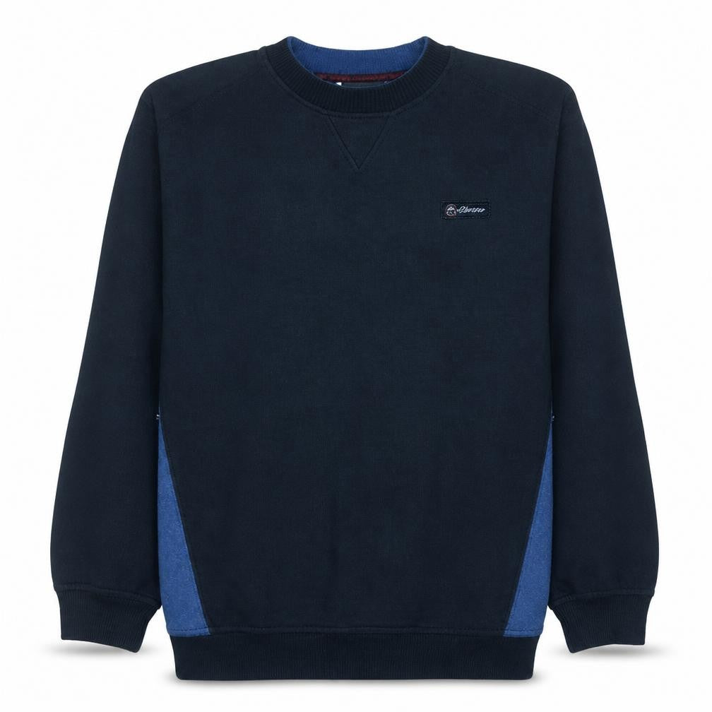 Front view of Ellesse Men's Blue Pullover Sweatshirt M Regular Fit Crew Neck