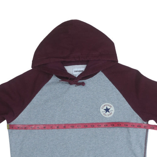 Converse Men's Grey & Burgundy Pullover Hoodie Size M