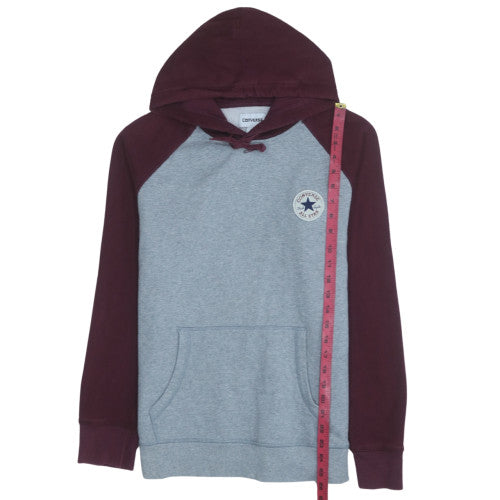Converse Men's Grey & Burgundy Pullover Hoodie Size M
