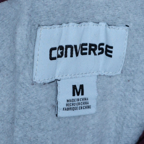 Converse Men's Grey & Burgundy Pullover Hoodie Size M