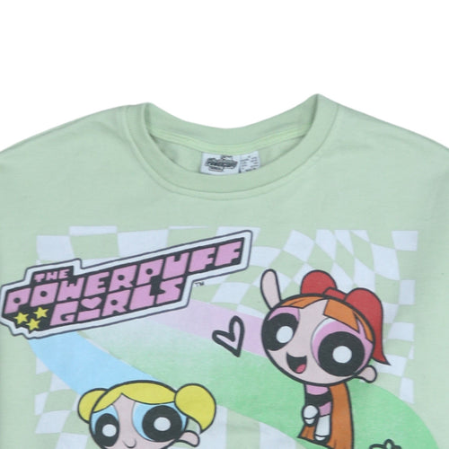 Primark Women Green Powerpuff Girls Pullover Sweatshirt Size S