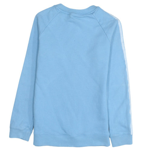 Adidas Women Blue Crew Neck Sweatshirt Size 8 Logo Raglan Sleeve