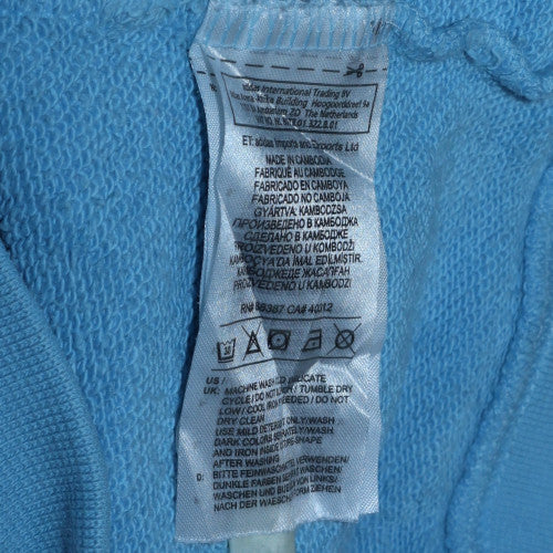 Adidas Women Blue Crew Neck Sweatshirt Size 8 Logo Raglan Sleeve