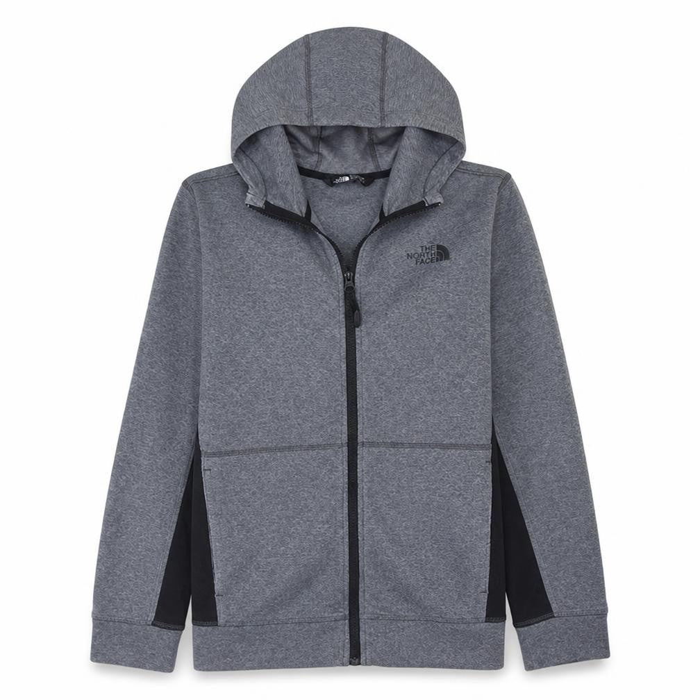 The North Face Boys Grey XL Full Zip Hoodie - Cotton Blend Outdoor Sweatshirt