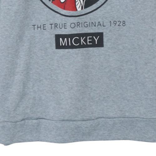 Disney Womens Grey Mickey Mouse Pullover Hoodie UK 10/12